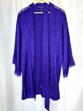 Victoria's Secret Jacquard Satin Belted Purple Robe, S/XS Fairy Leisure Feminine
